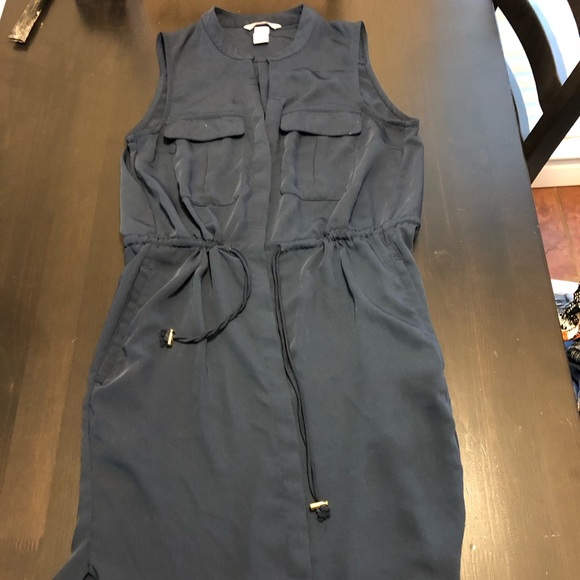 H&m navy blue button down dress 2 - Picture 1 of 2